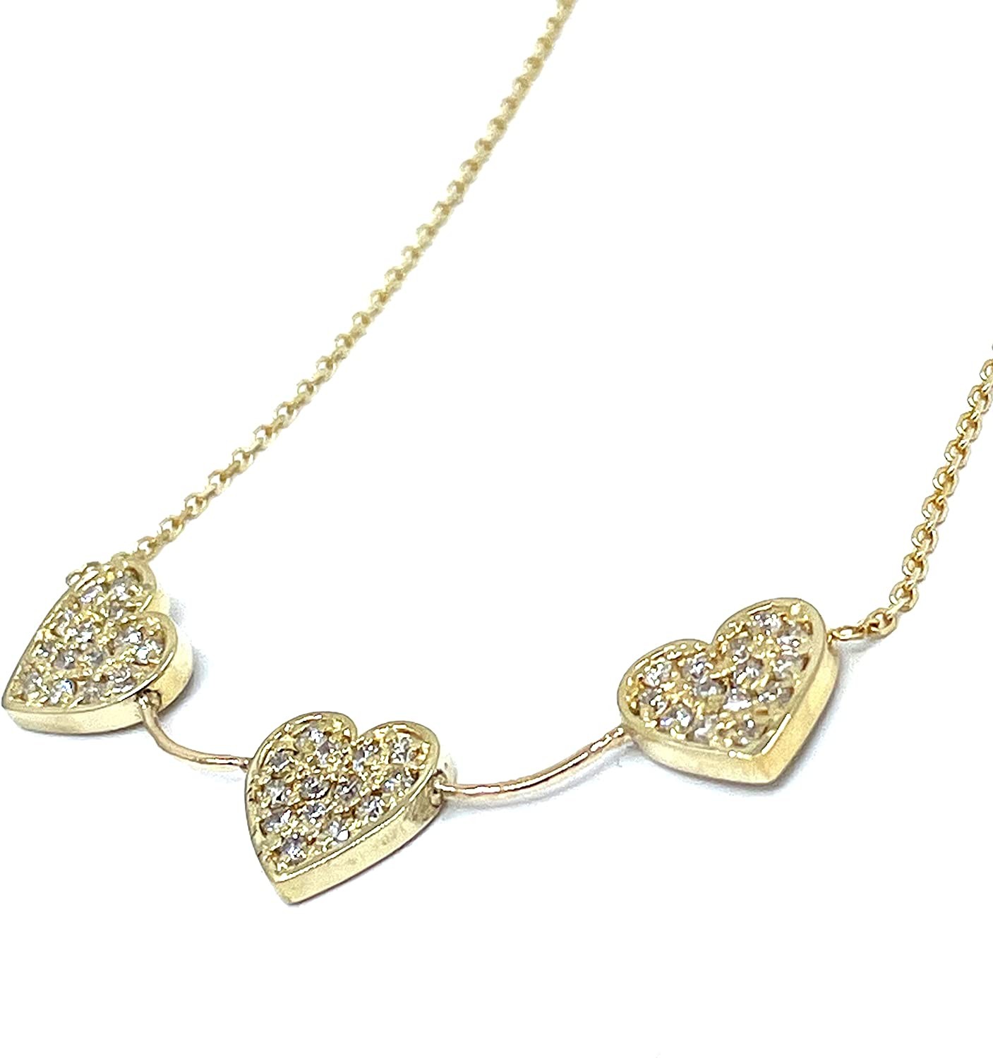 14k Yellow Gold Diamond Heart Set Pendant Necklace (0.75 cttw